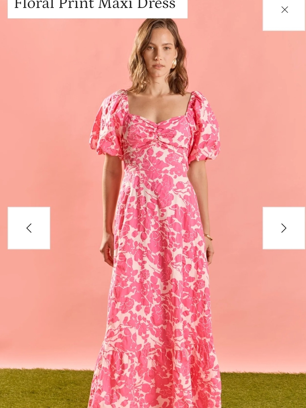NWT English Factory Pink Floral Maxi Dress With Back Cutout Size Small